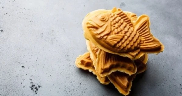 Stack of Taiyaki, fish-shaped cakes, at a Chinatown Las Vegas restaurant